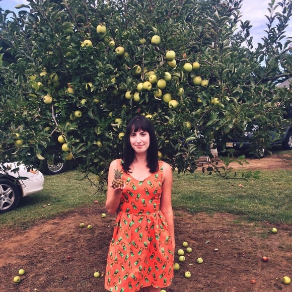 Pineapple fit and flare dress ModCloth small - Picture 2 of 5